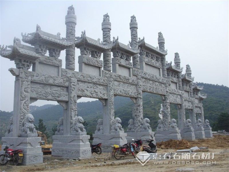 七門九樓青石石牌坊 沖天柱式